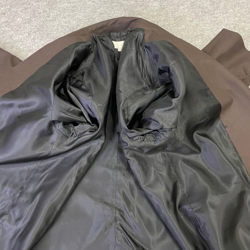 Zara Womens Chocolate Brown Double Breasted Oversized Blazer Jacket Size Small - Picture 9 of 16